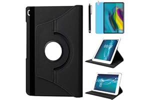 R.SHENGTE Hülle für Samsung Galaxy Tab S5e 10.5'' 2019 (SM-T720 T725 T727), 360 Grad drehbarer Ständer Smart Schutzhülle,Mit Stylus Pen,Bildschirm Film (Black)