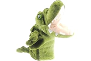 GLAMOUR GIRLZ Cute Plush Cuddly Soft Large Kids Childrens Toddlers Boys Girls Role Play Animal Pet Farm Zoo Safari Wildlife Stuffed Toy Interactive Games Hand Puppet Handpuppet 3 4 5 6 7 8 9 10 Year Olds Alligator
