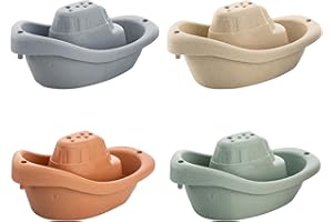 Baby-Nova Battelli da Bagno - Giocattoli educativi per neonati e bambini piccoli - 3+ mesi - Set da 4 pezzi - Sviluppo delle capacità motorie - Adatto per vasca da bagno e sabbiera - Senza BPA