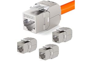 hb-digital 4 x Keystone RJ-45 Cat.7 Module Cutting Terminal (LSA) to RJ45 Socket STP up to 1000MHz 10,000Mbit/s CAT7 Insert Socket for CAT 5e/6/6a/7 Network Cable Patch Patch Panel Data Socket LAN