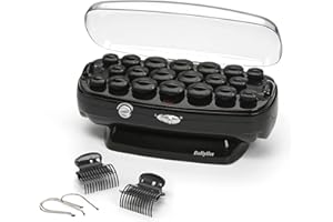 BaByliss Thermo-Ceramic Heated Hair Rollers, Long Lasting Curls, 20 Hair Rollers with Pins, All Hair Types, Anti-Frizz, Black, 3035U