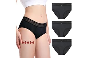 CARER HEALTHCARE INCONTINENCE PREGNANCY Carer | Lot de 3 Culottes Menstruelles pour Flux Abondants | Culottes Menstruelles avec Dentelle | Tampon à Absorption Rapide de 50 ml | Lavable et Réutilisable