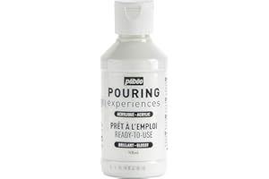 Pebeo Pouring Experiences 524623, Pittura Acrilica Premiscelata, 118 ml, Bianco Titanio