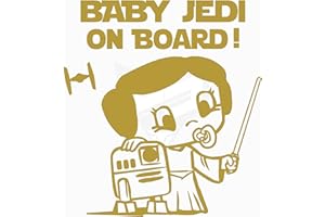 Artstickers 2 unità, adesivi per bebè a Bordo, Baby Jedi. Adesivo Baby on Board. Calcomanie Stickers per auto (Oro, 10 x 10 cm)