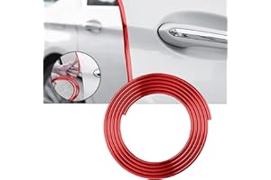 QIULIFAN Car Door Edge Guards Protector Strips 32Ft Universal Car Decorative Strips U Shape Car Door Protector for Cars, Trucks, SUVs (5M Red)