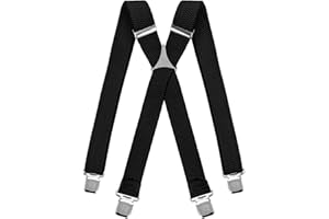 Decalen Bretelle Uomo Donna Unisex larghe 4 centimetri forma a X regolabile ed elastico per i pantaloni molto forti Clip vari colori