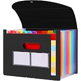 Diboniur A4 Accordion Folder Folder, Expanding File Organizer with 12 Pockets, Portable Folder Dividers Documents Files for O