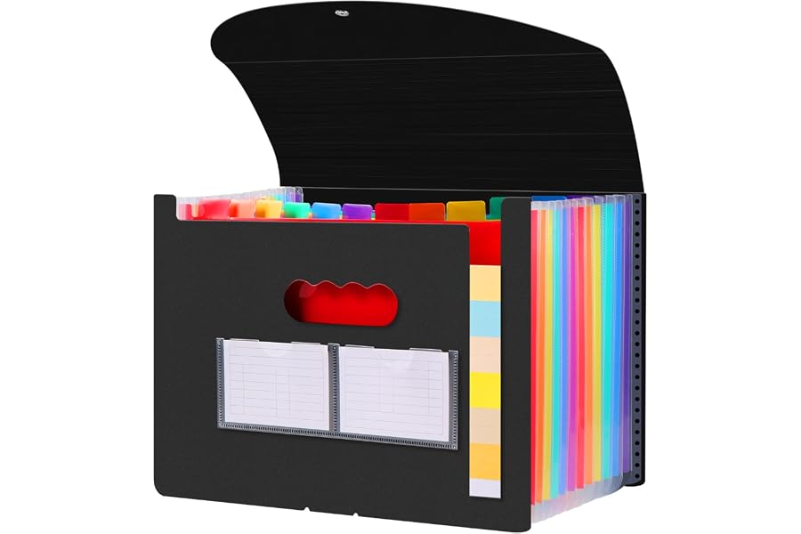 Diboniur Carpeta Acordeón A4 Carpeta Clasificadora, Expandible Archivos Organizador de 12 Bolsillos, Portátil Carpeta Separad