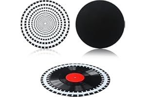 Threehoney 2 Pcs Record Cleaning Mat Professional Work Mat for Cleaning Vinyl Records, Lg 16” Dia, Thick Double Layered Microfiber, Protect Delicate Vinyl Records While Clean