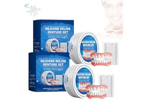 ADFUGE Furzero Silikon-Reline Gebiss-Set, Furzero Silicone Reline Denture Set, Furzero Silicone Reline Gebiss Set, Furzero Zahnprothese, Silicone Reline Denture Set, Silicone Zahnprothesen (2Satz)