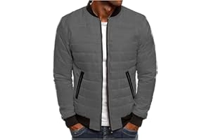 HAOLEI Giubbino Uomo Autunno Invernale Piumino Caldo Casual Tinta Unita Giacca Impermeabile Giubbotto Comodo Trapuntato Trekking Antivento con Zip e Cappuccio Piumini per Quotidiano Lavoro Scuola Moto