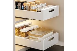 KMQRDZi Pull out Cabinet Organizador, organizador de armario extensible, cajón deslizante con extracción, armario de cocina para ollas, para organización de armarios de cocina, 2 unidades (blanco, 25
