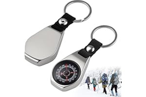 AETHERAURORA Kompass SchlüSselanhänger, Outdoor Mini Kompass Klein, Wasserdicht Tragbarer Outdoor Langlebig Stoßfest, für Camping, Wandern, Reisen, Werkzeuge Navigation im Freien(9.7cmx3.3cm)