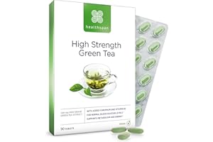 ‎HEALTHSPAN Healthspan Hochfester Grüner Tee | Antioxidative Zellschutzwirkung und Immunstärkung | Unterstützt eine gesunde Stoffwechselfunktion mit Chrom und Vitamin B2 | Vegan | 90 Tabletten