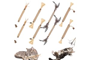 cluis 8 Stück Katze kauen Stick, Katze Beißspielzeug für Indoor-Kätzchen zu beißen Katze Zahnreinigung Kauspielzeug Katzenminze natürliche Silvervine Stick(8 Stück)