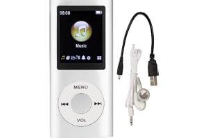Sorandy MP3-spelare, Musikspelare med 1,8-tums LCD-skärm Mini USB-port, Slimmad Klassisk Digital Röstinspelare med FM-radio, Högtalarförlustfritt Ljud, Stöder Upp Till