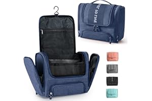 Rieeyrslza Podróżna Wisząca Kosmetyczka Duża Torba Toaletowa dla Kobiet i Mężczyzn Organizer Łazienkowy na Przybory Toaletowe na Toaletowe Dotyczy podróży Służbowej i Wakacji (Navy Blue)