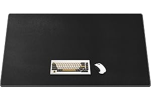 CENNBIE Alfombrilla de escritorio de cuero Grande, 140 x 70cm Tapete escritoriode, Alfombrilla de mouse extendida, alfombrilla de escritorio de piel impermeable para escritorio oficina y hogar (Negro)