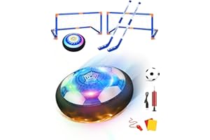 KALAHOL LED Hover Football Set, 3-in-1 Boys Toys Rechargeable Hover Soccer Ball with 2 Goals, Air Power Soccer Ball with Foam Bumper,for Indoor Outdoor for Boys Girls Kids 3 4 5 6 7-12