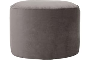 Icon Milano Reposapiés de Terciopelo, Carbón, 55cm x 35cm, Puff Reposapie en Terciopelo, Reposapie para Zonas de Estar con Relleno Incluido