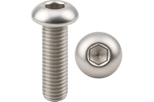 Vis INOX M6x12 mm tête bombée BTR Ø 6x12 mm | Vis cylindrique M6 x 12 mm BHC à 6 pans creux (clé allen) | Acier Inoxydable A2-70 (V2A/304) | DIN ISO 7380-1 : LOT DE 100 Pcs - ProRaje