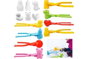 JOKILY 8 pezzi formine per palla di neve, pinza per palla di neve, palla di neve, palla di neve, clip per palla di neve, varie forme, clip per bambini all'aperto