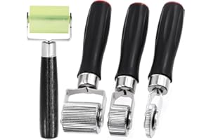 Glarks Lot de 4 rouleaux d'insonorisation pour voiture, 6 mm, 20 mm, 40 mm, 57 mm - Outil d'installation en métal - Rouleau d'application de roue pour amortisseur sonore automobile - Accessoires