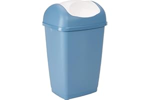 axentia Poubelle, Bleu/Blanc, env. 32,5 x 52 x 25,5 cm