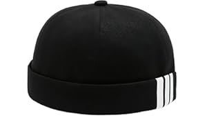 YKDLLF Bonnets Homme Hiver Bonnet De Nuit Homme Femme Homme Adapté Bonnet Docker en Adjustable Docker Hat Casquette sans Visiere Rolled Cuff Brimless Hat Bonnet Marin Beanie Worker Caps Homme Bonnet