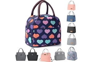 WUWYOUWL Sac à déjeuner, sac fourre-tout à large ouverture, à l'eau et aux fuites pour adultes et enfants en plein air, pique-nique, travail