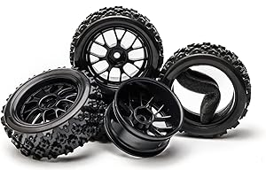 Pxyelec 4PCS RC Autoreifen, 1:10 Skala RC Reifen Felgen für RC Off-Road und Drift RC Autos