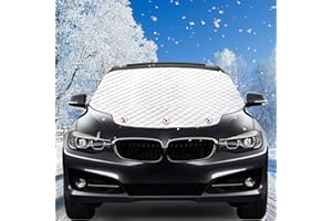 Rajvia Cubierta Parasol Coche Delantero, Protector Magnético para Parabrisas, Protege de Rayos UV, Sol, Lluvia, Nieve (193x126cm)