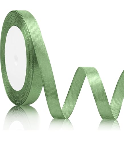 Nastro Di Raso Verde Salvia 1cm X 22m - Per Regali, Matrimoni, Decorazioni E Fai-Da-Te - Foto 3