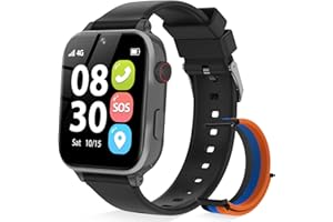 BJLBOJEY 4G Kids Smart Watch for Boys Girls, Kid GPS Tracker Watch Phone Video Call Pedometer School Mode Games SOS Birthday for 5-12 Years Old (Black)