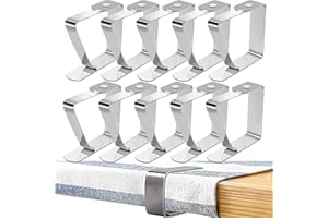 Kamiya Pinces à Nappe en Acier Inoxydable [10 pièces], 5 x 4 cm, Nappe Clips pour Tables d'une épaisseur maximale de 3 cm