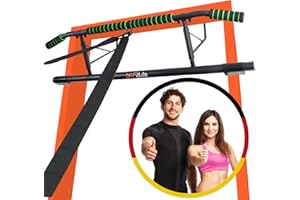 ‎DH FITLIFE DH FitLife Drążek do podciągania na futrynie drzwi bez śrub | Pull up bar Doorway | Drążek gimnastyczny do zawieszenia | drążek na drzwi z trenażerem pętelkowym | Do futryny drzwi 70-92 cm