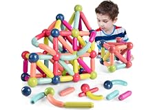48 PCS Magnetic Building Sticks Blocks Toys, Magnet Educational Toys Magnetic Blocks Sticks Stacking Toys Set for Kids 3D Mag