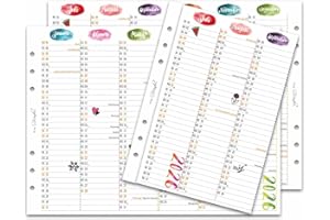 ‎SINNWUNDER SinnWunder® 2026 Premium-Kalendereinlagen - Jahresplan - Leporello mit einem Halbjahr pro Seite - Größe Din A5