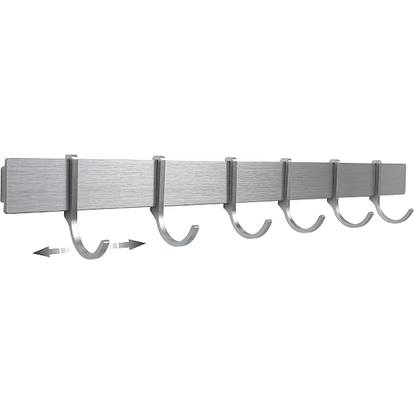 Porte-ustensiles Mural KitchenCraft - 12 Crochets - Acier Inox - 52cm