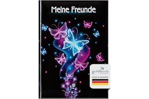 goldbuch 43577 Livre d'amitié Motif papillon Format A5 avec 88 pages illustrées pour les meilleurs amis dans la rentrée scolaire Noir/rose/bleu
