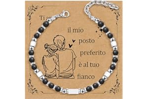 CheersLife Regalo Uomo Compleanno,Regali San Valentino Per Lui,Bracciale Uomo Acciaio,Regali Anniversario Matrimonio Personalizzato,Natale Regali Fidanzato Marito Fratello Figlio Nipote Ragazzo