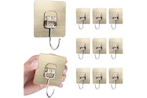 FISYNUG 10Pcs Ganci Adesivi,Appendi Accappatoio Bagno Gancio Autoadesivo Ganci da Parete Massimo 20 kg,Ganci Grande Forti Senza Cuciture per Bagno Cucina Soggiorno