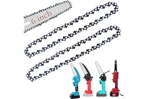 BUFUNTO Chainsaw Chain, 6-Inch Mini Chainsaw Chain for Electric Chain Replacement - 37 Drive Links - 18 Blades,2 Pack Durable Low-Kickback Carbon Steel Chain Saw Chains
