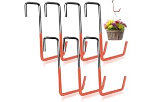 Vipuikos 7 Stück Metallhaken zum Einhängen, S Haken Groß Garagenhaken Schwerlast, Fahrrad Aufhängung Ohne Bohren, für Deckenbalken, Aufhängen von Fahrrädern, Gartengeräte, Blumenampel, Blumentopf
