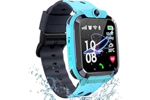PUHIUYOI Reloj Inteligente Niños GPS, Smartwatch Niños Telefón y Llamadas, Reloj GPS Niño Localizador, IP68 Impermeable, SOS, Chat de Voz, Cámara, Juegos, Despertador, Estudiantes Niño Niña Regalo para Años