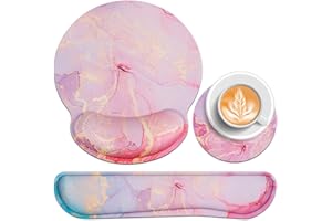 Acezeek 3-in-1 Mousepad Set,Mauspad mit Gelkissen+Handballenauflage Tastatur+Untersetzer,Mauspad XXL mit Rutschfester,Ergonomisches Mauspad,Schmerzlinderung Maus Pad für Spiele,Zuhause,Büro