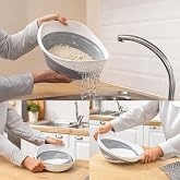 Deconox Foldable Practical Rice, Lentil Strainer | Non-Place Folding Strainer &ndash; Wide and Convenient Design (30x25x15