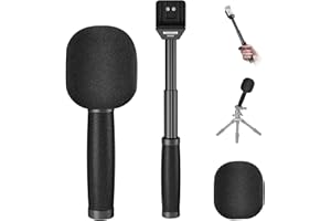 NEEWER 13"/33cm Microphone Lavalier Télescopique à Main avec Anti-Off Cold Shoe Mousse Bonnette Interview Micro Poignée Compatible avec Rode Wireless Go II DJI Mic NEEWER CM22/CM28/CM28PRO/CM31, MS005