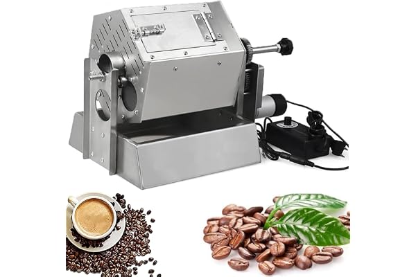 Elektrisk Kaffebönorrost 800 G Kommersiell Trumkafferostmaskin Med Termometer, 3,4l Rostfritt Stål 360° Jämn Värme Kafferost För Bönor, Nötter Och Spannmål