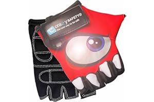 ‎CRAZY SAFETY Crazy Safety Fahrradhandschuhe für Kinder | Cool, einzigartig & extra sicher mit reflektierenden Augen